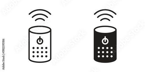 Smart speaker icon pack on white background. logotype graphic design