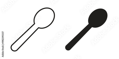Spoon icon pack on white background. logotype graphic design