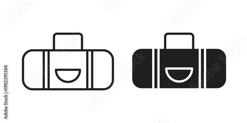 Sports bag icon pack on white background. logotype graphic design