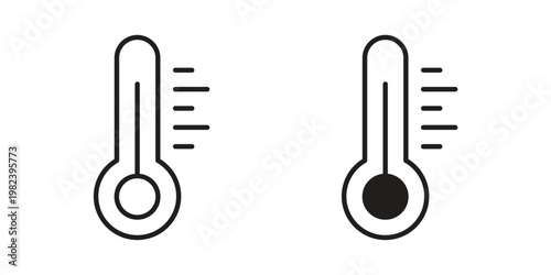 Thermometer icon pack on white background. logotype graphic design