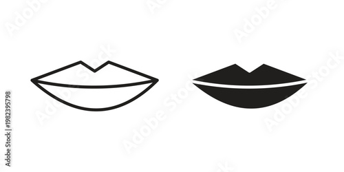 Thin lips icon pack on white background. logotype graphic design