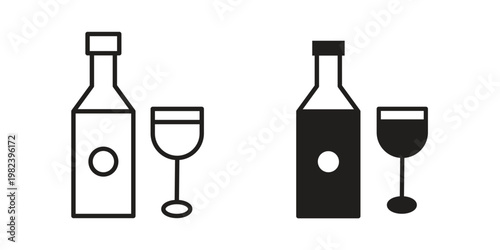 Vodka icon pack on white background. logotype graphic design