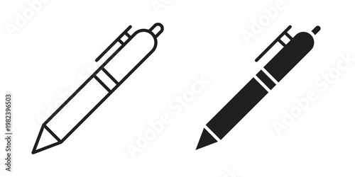 Write icon pack on white background. logotype graphic design