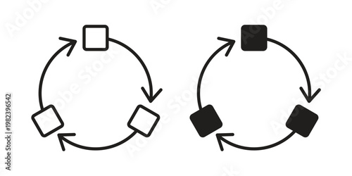 Adaptation icon set. line art vector icon for apps and websites