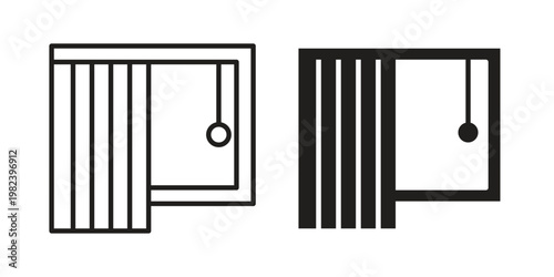 Blinds open icon set. line art vector icon for apps and websites