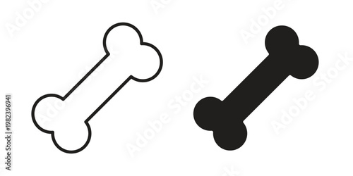 Bone icon set. line art vector icon for apps and websites