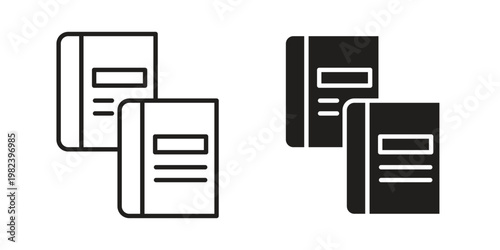 Book copy icon set. line art vector icon for apps and websites