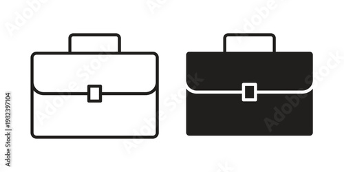 Briefcase icon set. line art vector icon for apps and websites