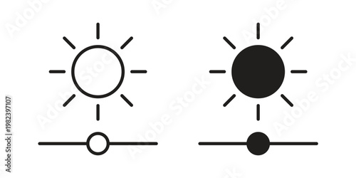 Brightness icon set. line art vector icon for apps and websites