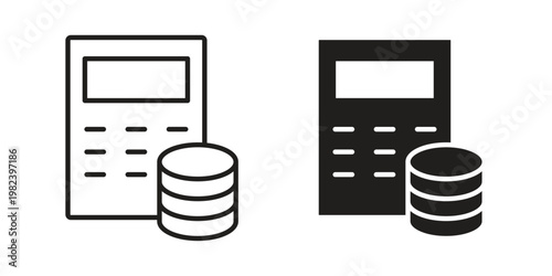 Budget icon set. line art vector icon for apps and websites