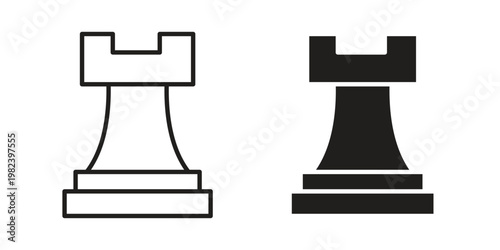 Chess queen icon set. line art vector icon for apps and websites