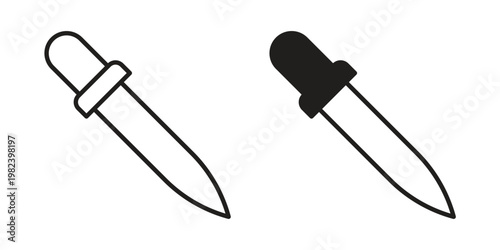 Eye dropper half icon set. line art vector icon for apps and websites