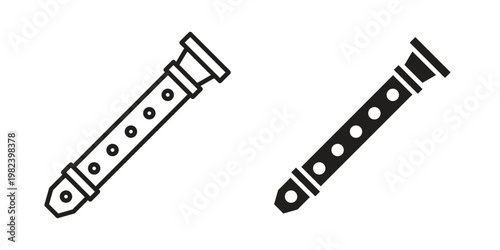 Flute icon set. line art vector icon for apps and websites