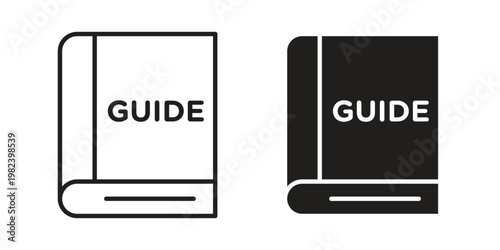 Guide icon set. line art vector icon for apps and websites