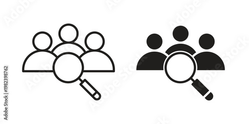 Hiring icon set. line art vector icon for apps and websites