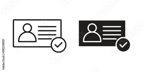 Identity verification icon set. line art vector icon for apps and websites