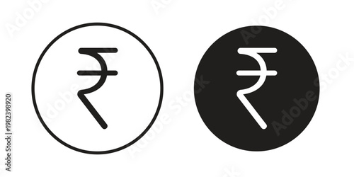 Indian rupee icon set. line art vector icon for apps and websites