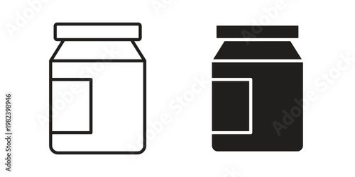 Jar icon set. line art vector icon for apps and websites