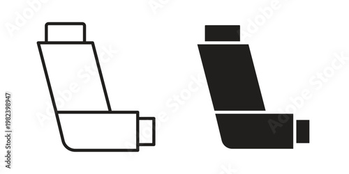 Inhaler icon set. line art vector icon for apps and websites