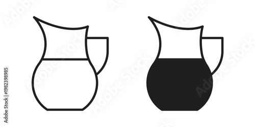 Jug icon set. line art vector icon for apps and websites