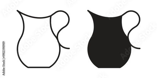 Jug icon set. line art vector icon for apps and websites