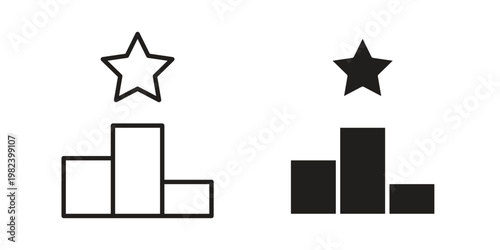 Leaderboard icon set. line art vector icon for apps and websites