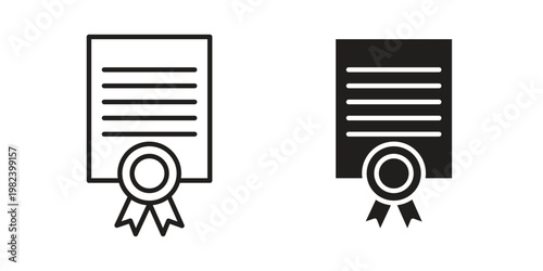 License document icon set. line art vector icon for apps and websites