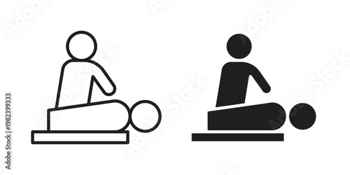 Massage icon set. line art vector icon for apps and websites