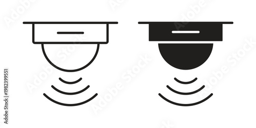 Motion detector icon set. line art vector icon for apps and websites