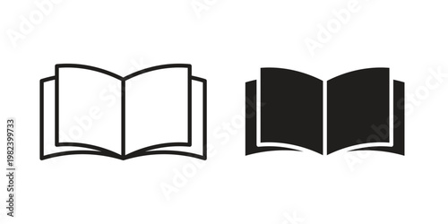 open book icon set. line art vector icon for apps and websites