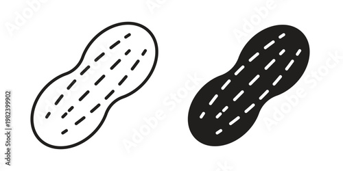 Peanut icon set. line art vector icon for apps and websites