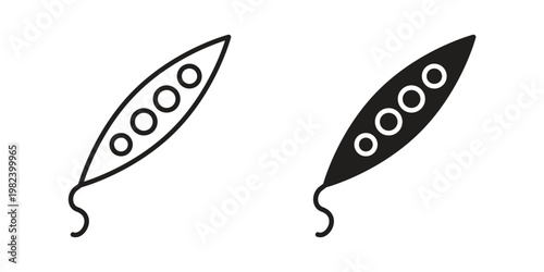 Peapod icon set. line art vector icon for apps and websites
