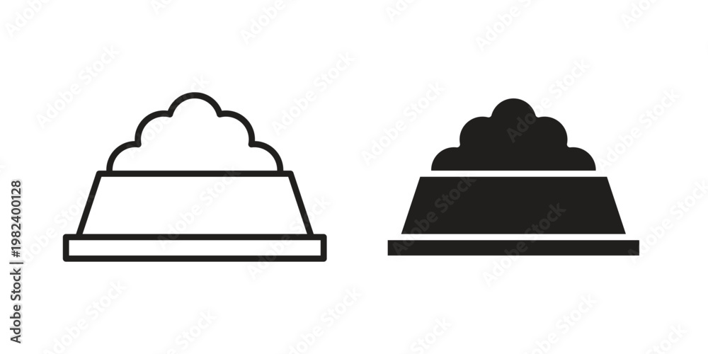 Fototapeta premium Pet food bowl icon set. line art vector icon for apps and websites