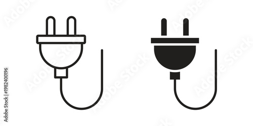 Obraz na plátně Plug icon set. line art vector icon for apps and websites