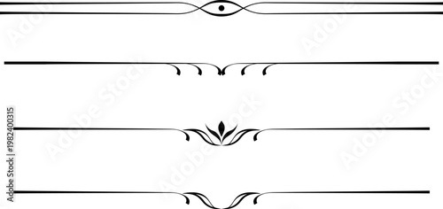 black and white set of delimiters for text, dividers