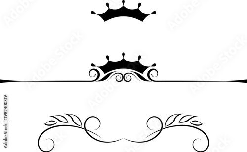 black and white set of delimiters for text, dividers