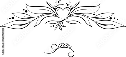 black and white set of delimiters for text, dividers