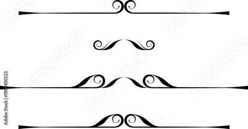 black and white set of delimiters for text, dividers