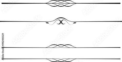 black and white set of delimiters for text, dividers