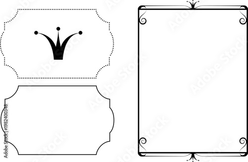 vector frames black on a white background