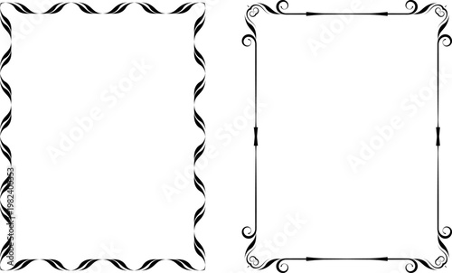 vector frames black on a white background