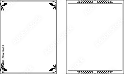 vector frames black on a white background