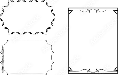 vector frames black on a white background