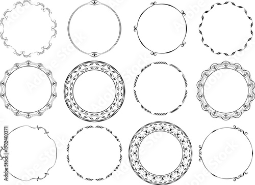 vector frames black on a white background