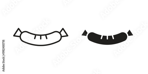 Sausage icon set. line art vector icon for apps and websites