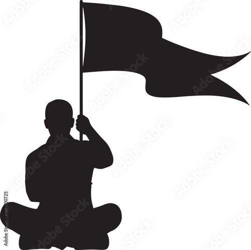 Memorial day remembrance silhouette of a soldier honoring fallen heroes