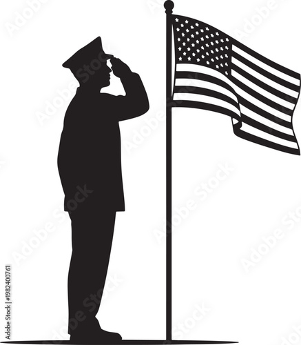 Honoring heroes a silhouette of respect on memorial day