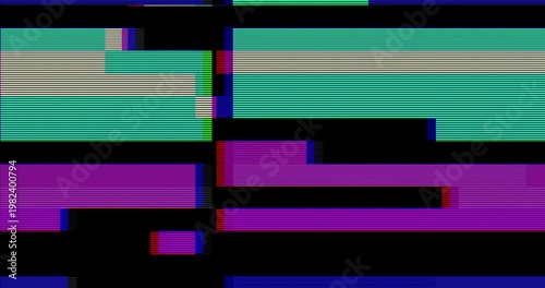 Horizontal Shaking Screen Damage with Digital Noise Overlay