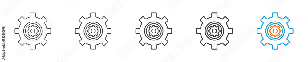 Fototapeta premium Gear icon set multiple style collection 