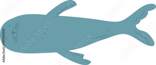 Seal Swimming Abstract Cartoon